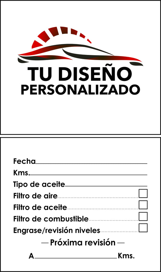Pegatina de mantenimiento - Cristal Horizontal Personalizado (6x5cm)