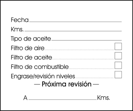 Pegatina de mantenimiento - Cristal Horizontal M1 (6x5cm)
