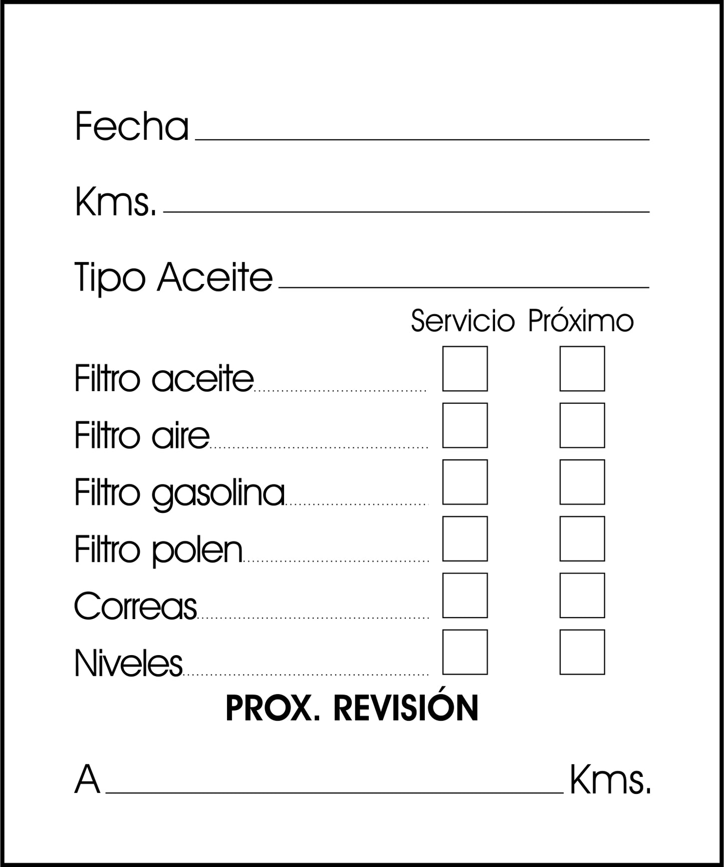 Pegatina de mantenimiento - Cristal Vertical M2 (6x5cm)