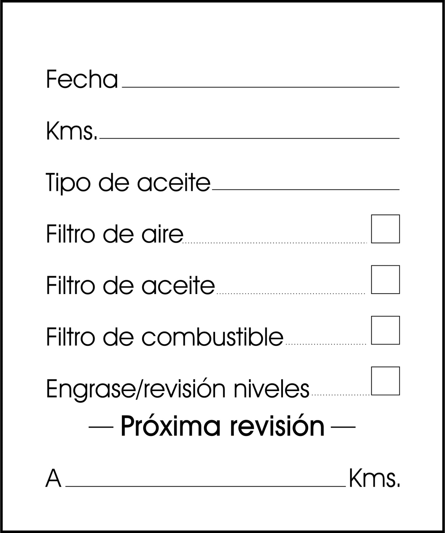 Pegatina de mantenimiento - Cristal Vertical M3 (6x5cm)