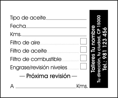 Pegatina de mantenimiento  - Chapa Horizontal M1 (6x5cm)