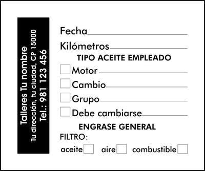 Pegatina de mantenimiento - Chapa Horizontal M2 (6x5cm)