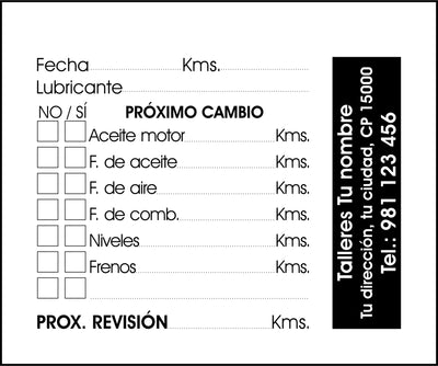 Pegatina de mantenimiento - Chapa Horizontal M3 (6x5cm)