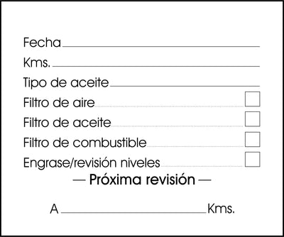 Pegatina de mantenimiento - Cristal Horizontal M1 (6x5cm)