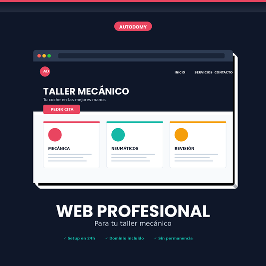 Web Profesional para tu Taller - Plan Anual - Oferta Especial